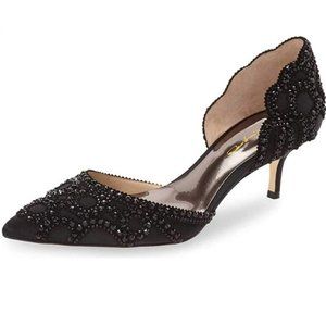 XYD D'Orsay Wedding Pumps Pointed Toe Low Kitten